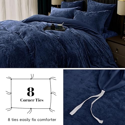 Miniatura 5 de PHF - Juego de funda de edredón de pana lujosa, tamaño King, 3 piezas de mantas de franela para todas las estaciones, ultra suave y acogedora, con