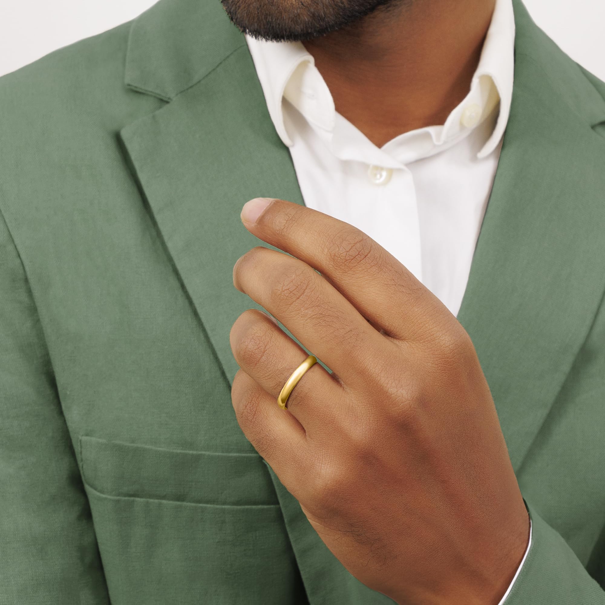 Amberta Alianza de Boda en Oro de 14 Quilates para Mujer y Hombre | Anillo Simple Auténtico Amarillo o Blanco | Anillo de Boda Pulido