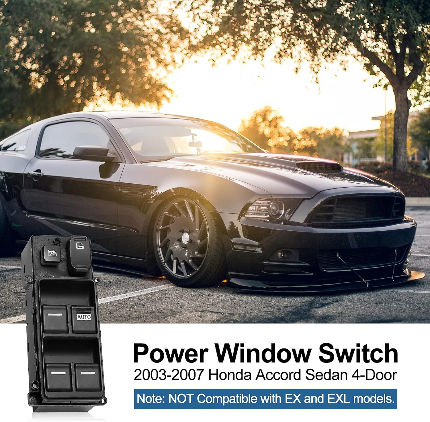 Power Window Switch Compatible with Honda Accord Sedan 2003-2007 4-Door Left Driver Side
