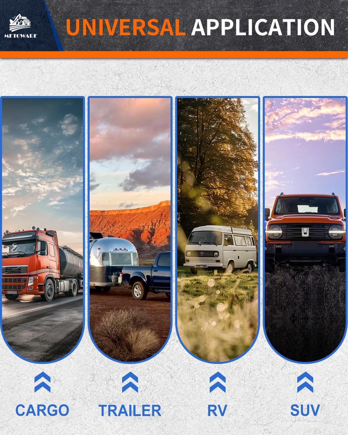 METOWARE Adjustable Trailer Hitches Fits 2-Inch Receiver - Adjustable Ball Mount with 6-Inch Drop/Rise (12,500 LBS GTW) - Dual Ball (2'' x 2-5/16'') and Anti-Theft Stainless Steel Trailer Lock