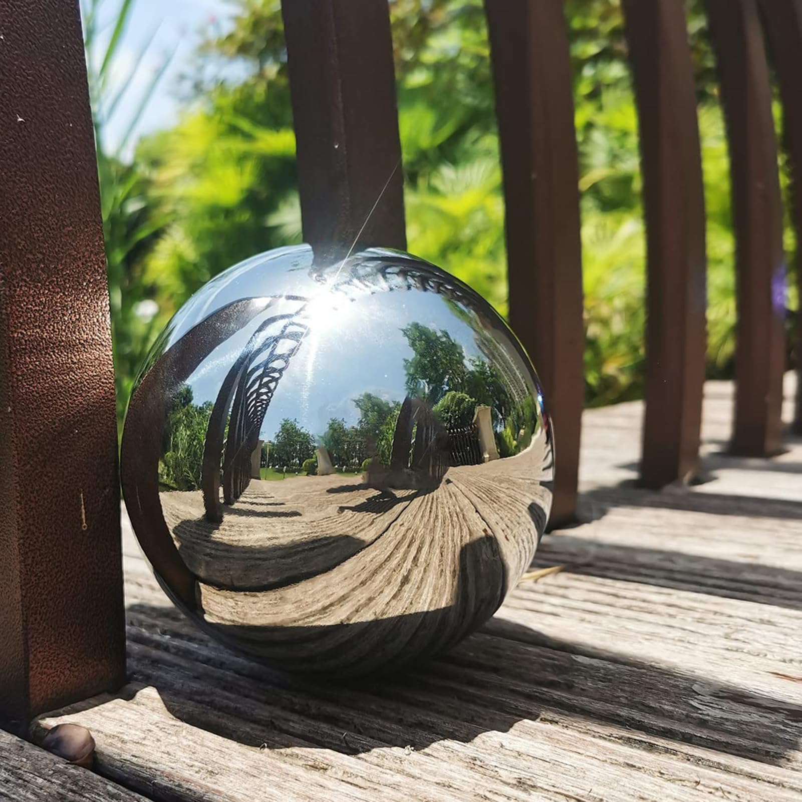 Kula lustrzana do obserwacji ogrodu, pływająca kula ze stali nierdzewnej do oczka wodnego, polerowana, błyszcząca kula do ozdoby domu i ogrodu, 300 mm