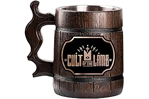 Cult of the Lamb Merch: Wooden Beer Tankard for the Cult Followers
