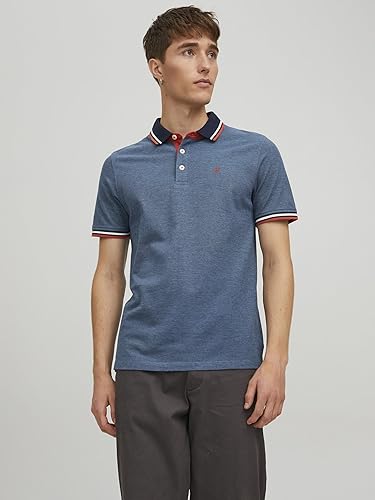Jack & Jones★メンズ 半袖 2ボタン ロゴ トップス ポロシャツ Jack & Jones☆メンズ 半袖 2ボタン ロゴ トップス ポロシャツ