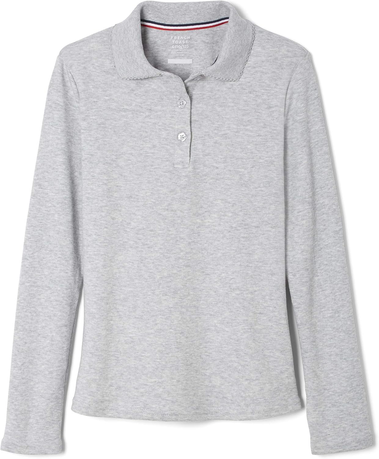 French Toast Girls Plus Size' Uniform Long Sleeve Polo with Picot Collar (Standard & Plus) - Image 3