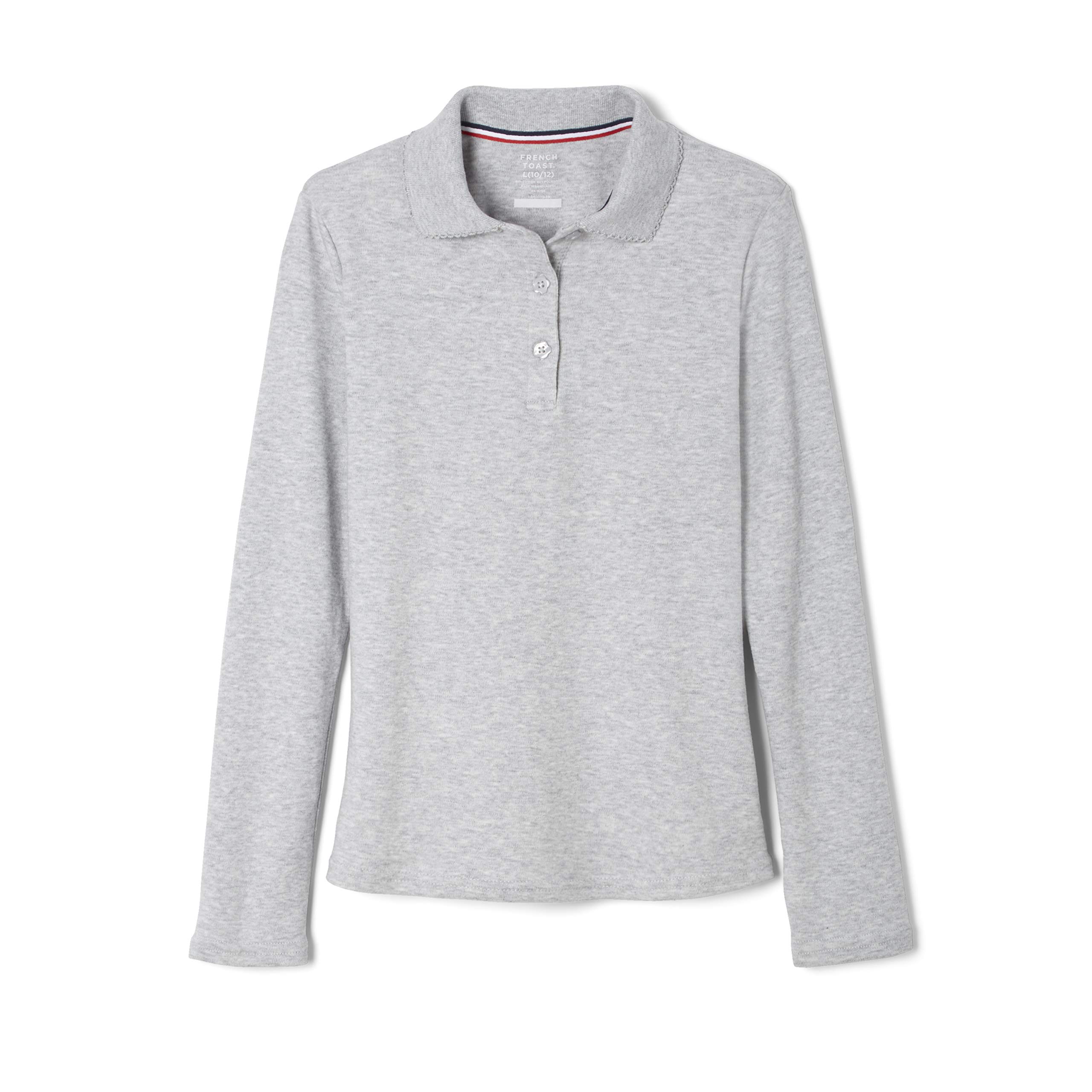 French Toast Girls Plus Size' Uniform Long Sleeve Polo with Picot Collar (Standard &amp; Plus)