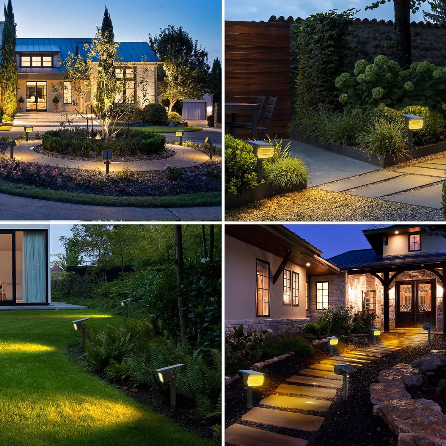 Diagram showing the dimensions of the solar spot light and its adjustable features, including 120-degree vertical and 360-degree horizontal rotation, and a 180-degree light angle.