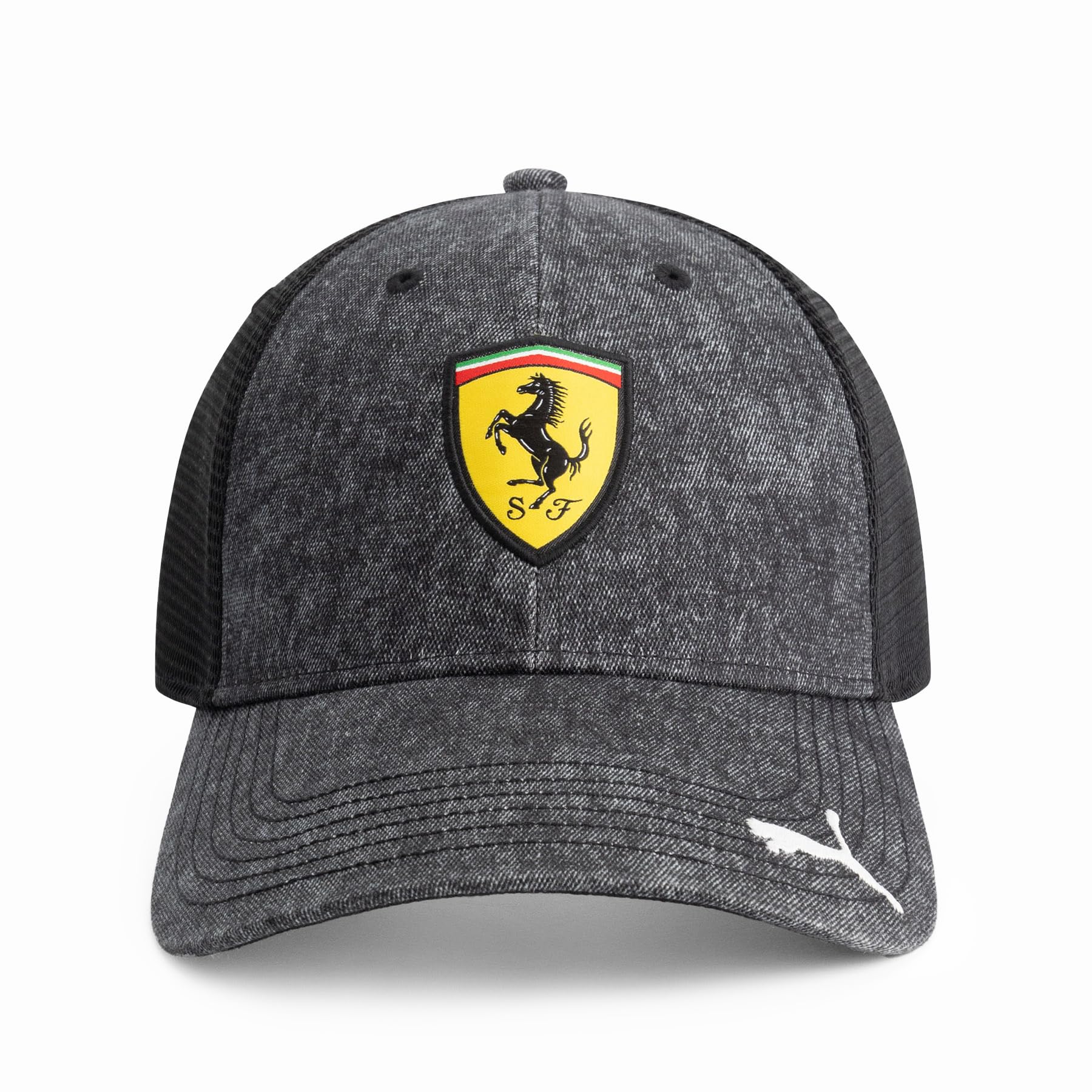 Puma Unisex Black Scuderia Ferrari F1 Logo Trucker Cap - One Size Fits Most