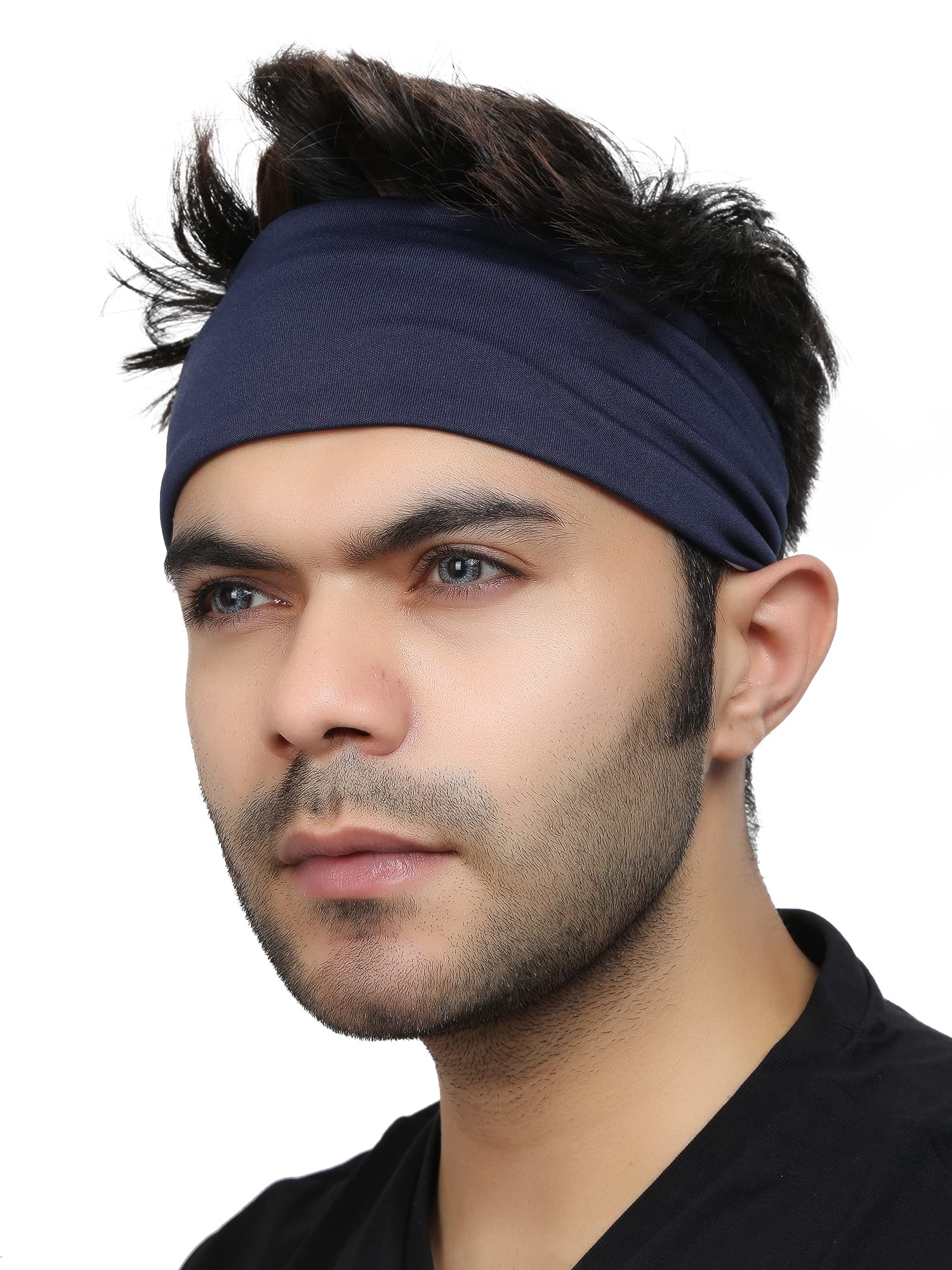 BISMAADH Reversible Polyester & Spandex Elastic Multifunctional Yoga - Running Headband for Men & Women (B09BFJR4D1) Amazon Price History, Amazon Price Tracker