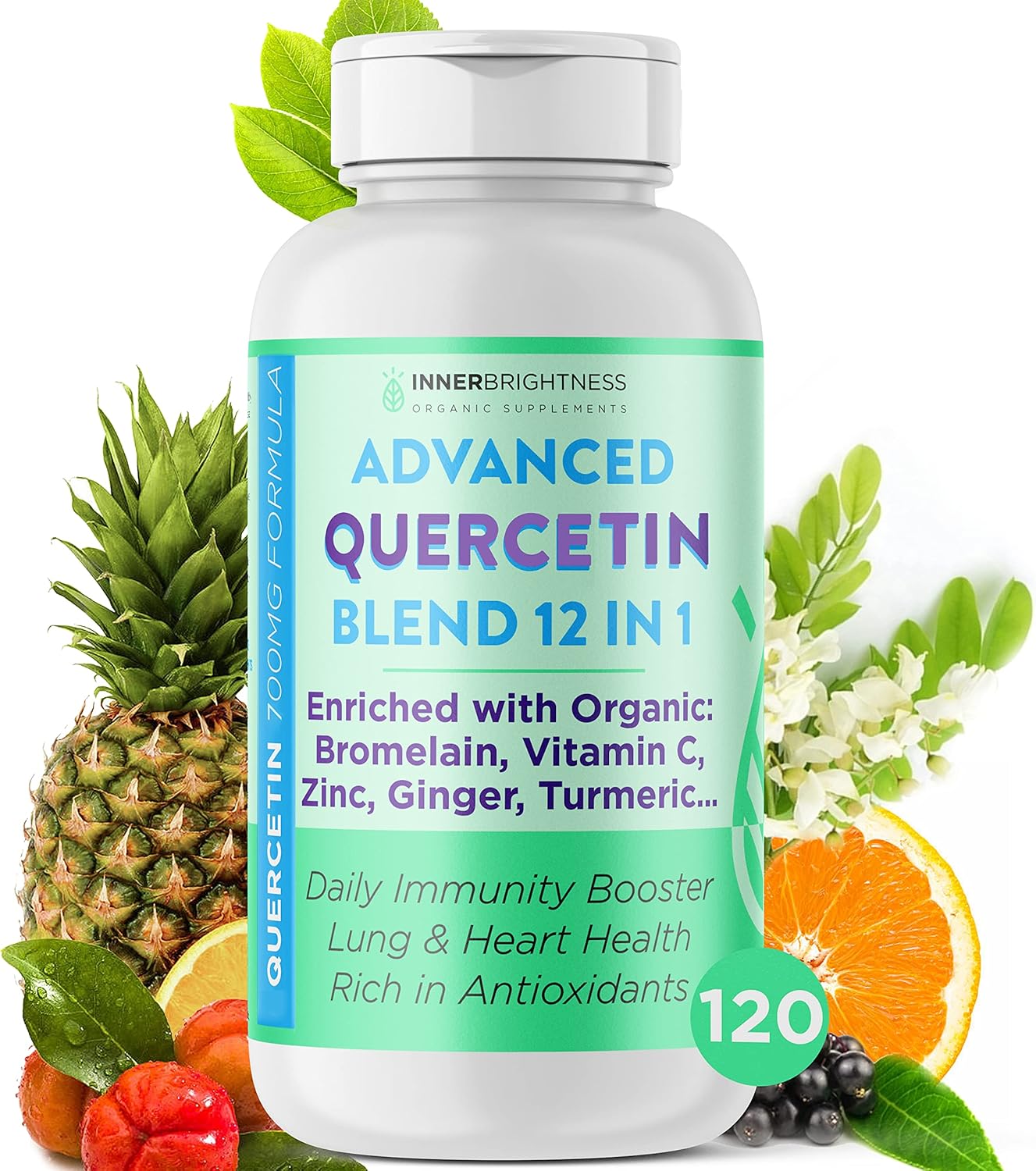 Buy Inner Brightness Advanced Organic Quercetin with Bromelain, 1500mg