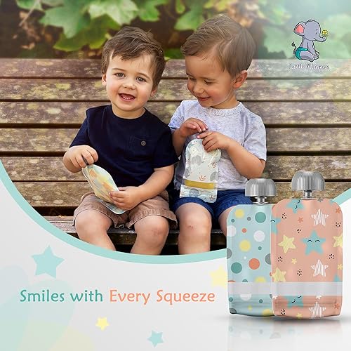 Miniatura 2 de LittleWhispers - Bolsas reutilizables para alimentos para bebés, recargables con puré de manzana, yogur, puré de frutas, batido, paquete de 10