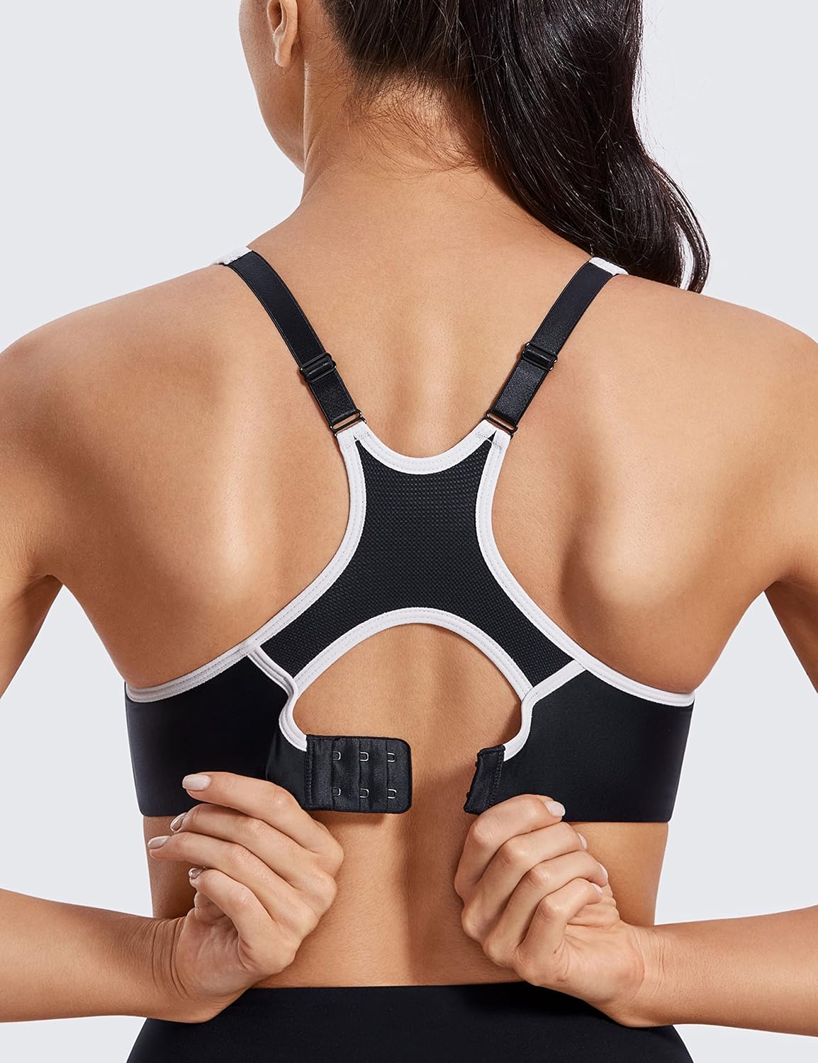 SYROKAN Women's Full Support High Impact Racerback Lightly Lined Underwire Sports Bra - Image 2