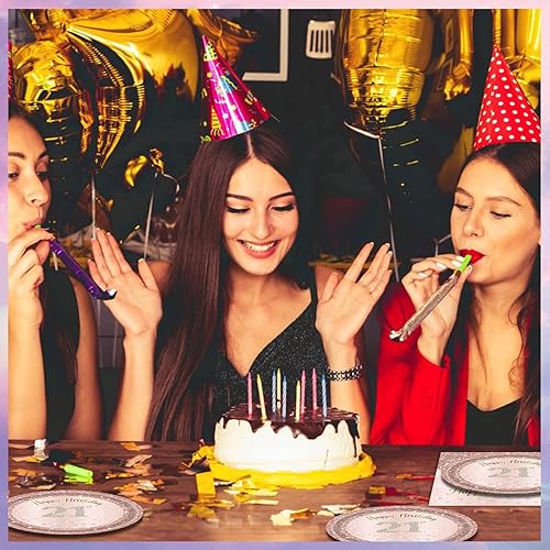 Miniatura 17 de Juego de 40 platos y servilletas de 40 cumpleaños para mujeres, juego de vajilla desechable para fiesta de 40 años de edad para decoración de 40º