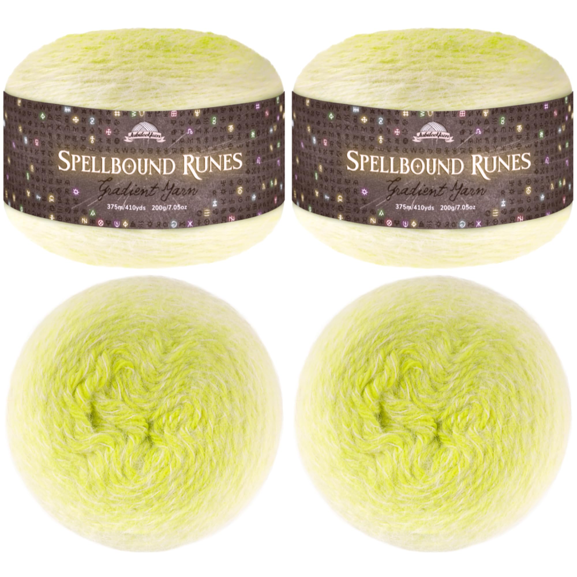 JubileeYarn - Ovillo de lana Spellbound Runes - 200 g / 200 g/pastel de nailon - Luz divina - 2 pasteles