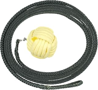 SpinTech Fire Rope Dart - 4 Inch Monkey Fist Weave - 10 Foot Technora Roap Lead/Leash - Martial Arts, Meteor Hammer, Flow, Spinning, Circus, Dance Prop – for Festivals & Performances