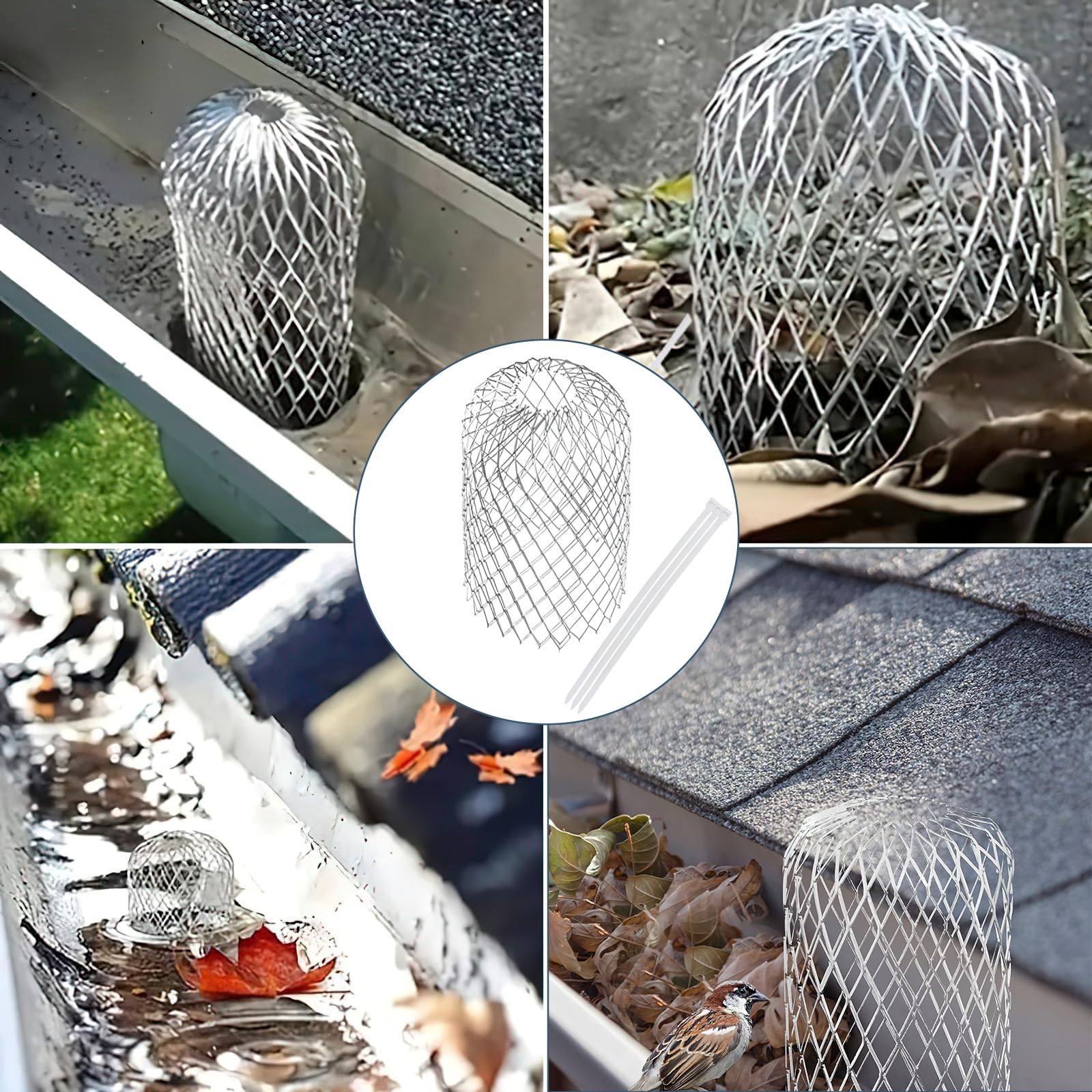 Crapaudine De Gouttière Anti-Feuilles En Acier Inox – Grille Protection Efficace, Plusieurs Diamètres, Débit Optimal Garanti