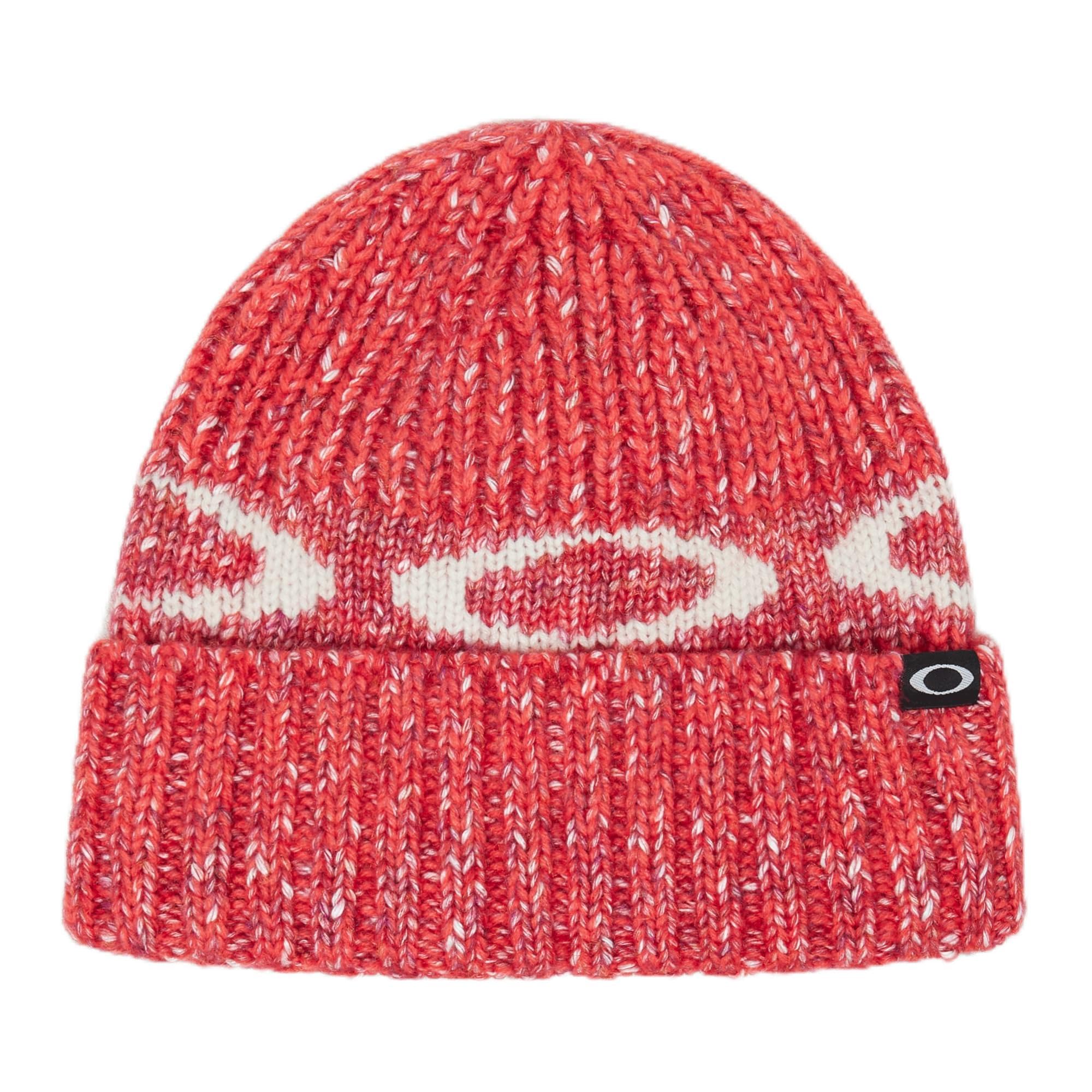 Oakley Women's Ellipse Ribbed Beanie, Hibiscus Red, One Size