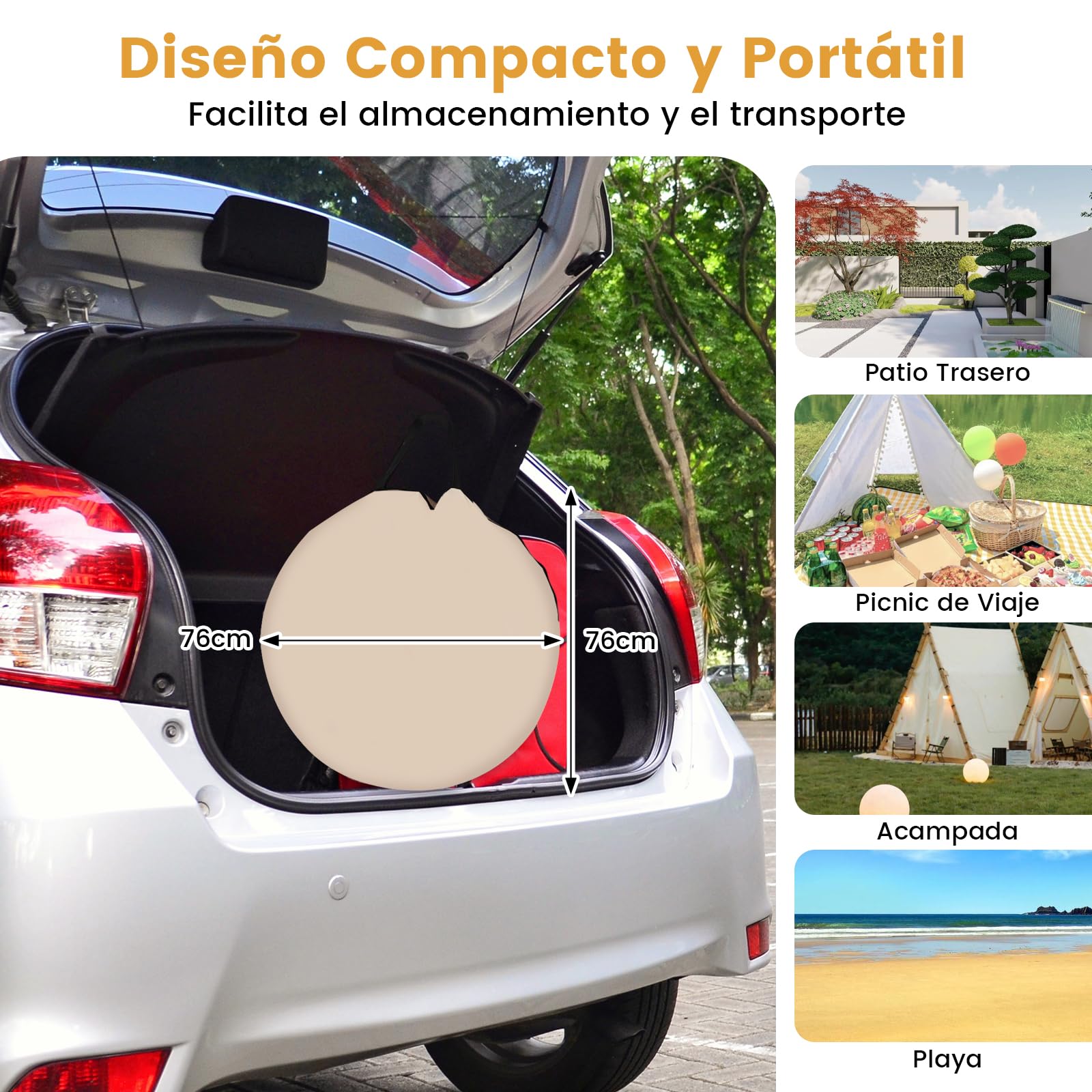 GOPLUS Tienda de Campaña Pop-up para 4-6 Personas, Fácil de Montar, Tienda Plegable para Eventos Deportivos, Camping, Exteriores con Bolsa de Transporte