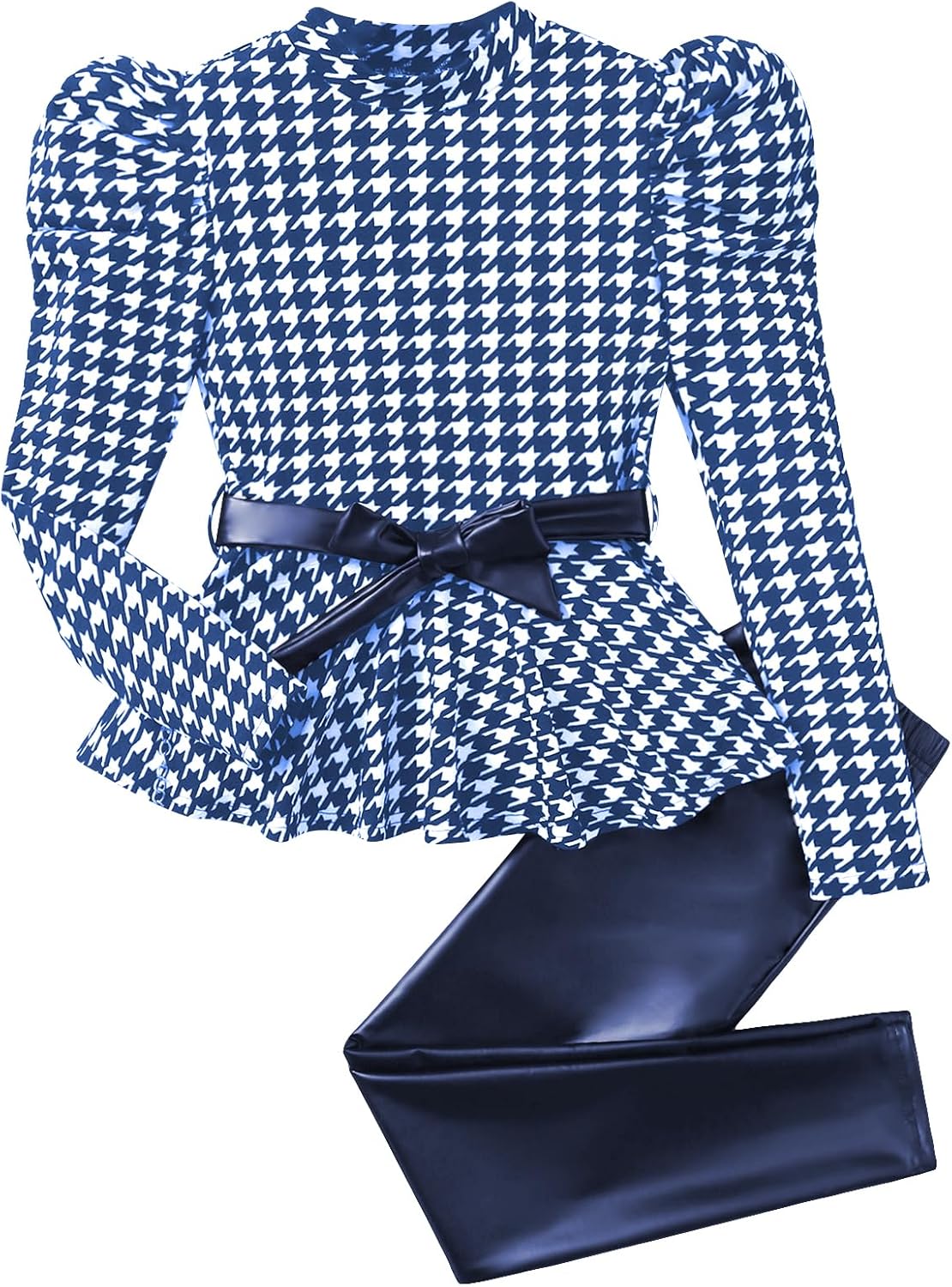 Ameri★ MEDI HOUNDSTOOTH PEPLUM TOP Ameri（アメリ）の「MEDI HOUNDSTOOTH PEPLUM TOP（シャツ