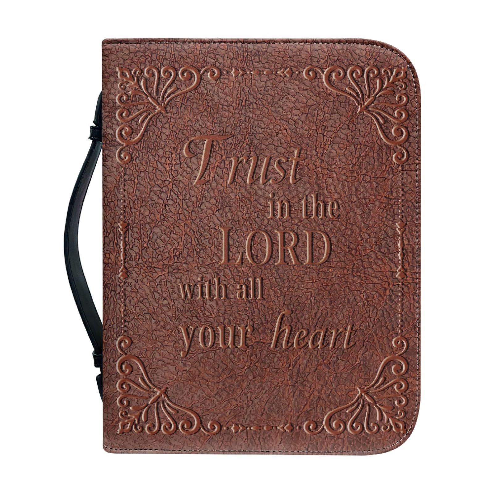 Dajingkj Bible Cover With Zipper Large Leather Personalized Bible Bag Women Men Bag Bible Book Church Handbags, brown, X-Large — image 1