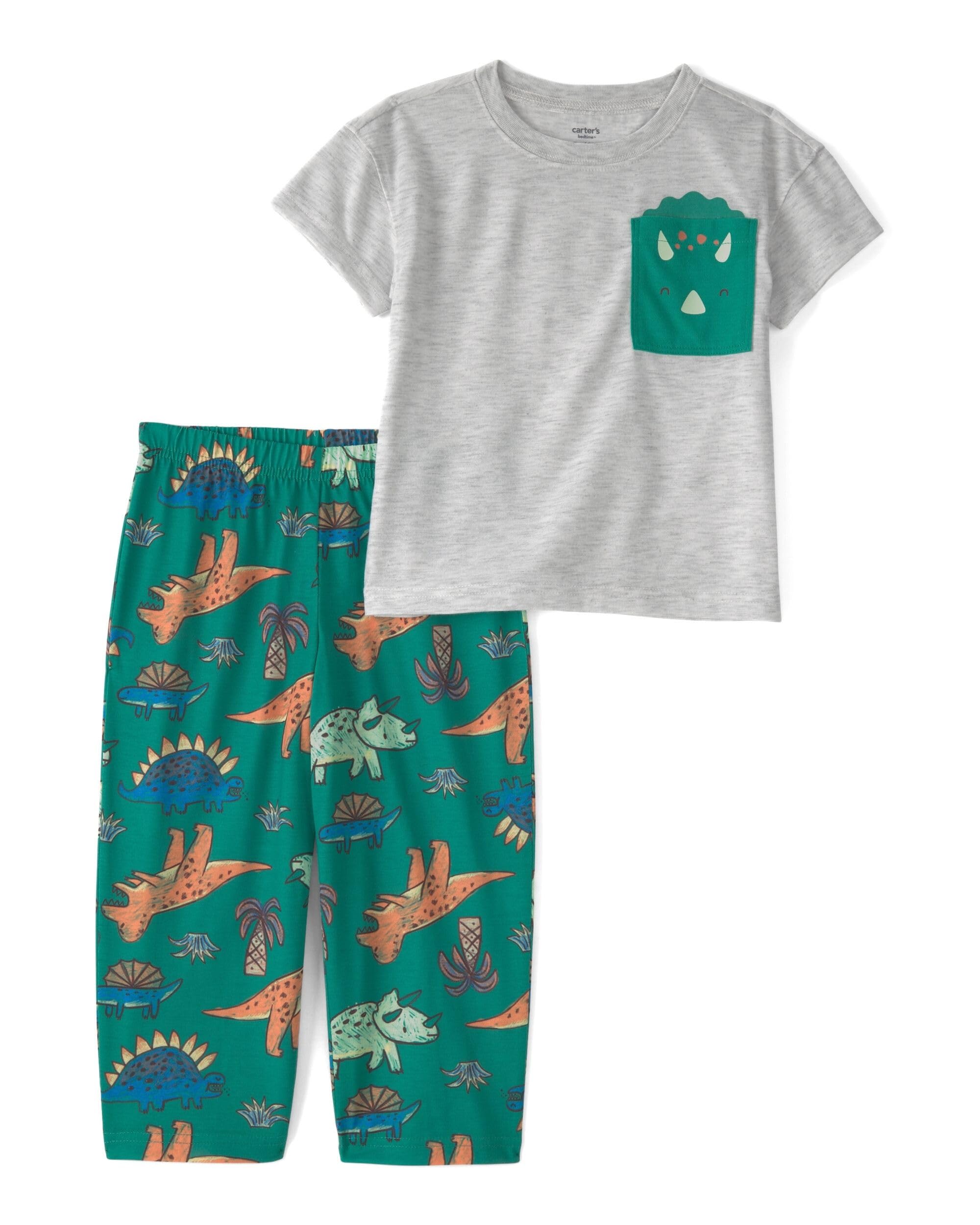 Boy 2-Piece Dinosaur Top and Pajama Set | Loose Fit Cotton Sleepwear | Soft & Comfortable Nightwear-image-14
