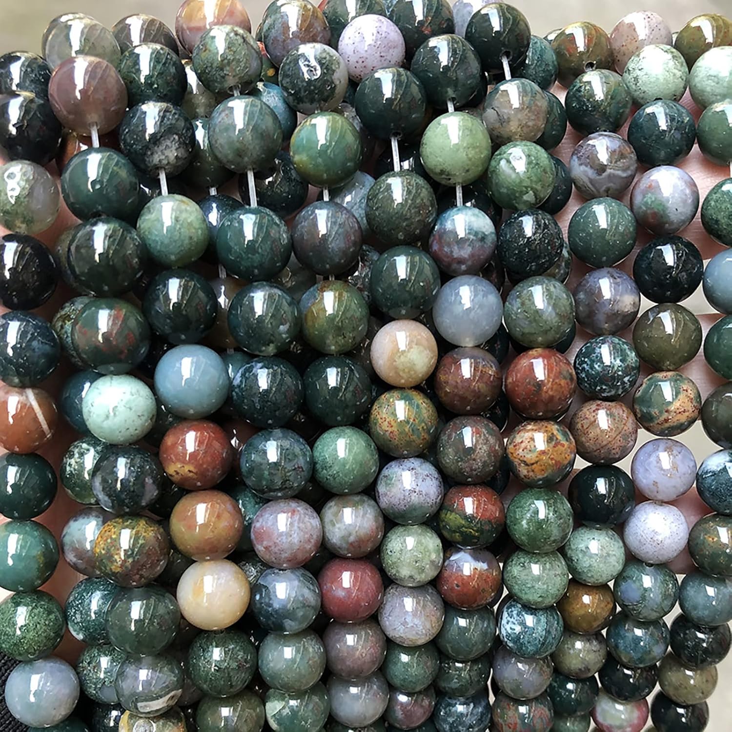 45pcs 8mm Indian Agate Beads Natural Gemstone Beads Round Loose Beads for Jewelry Making - Image 4