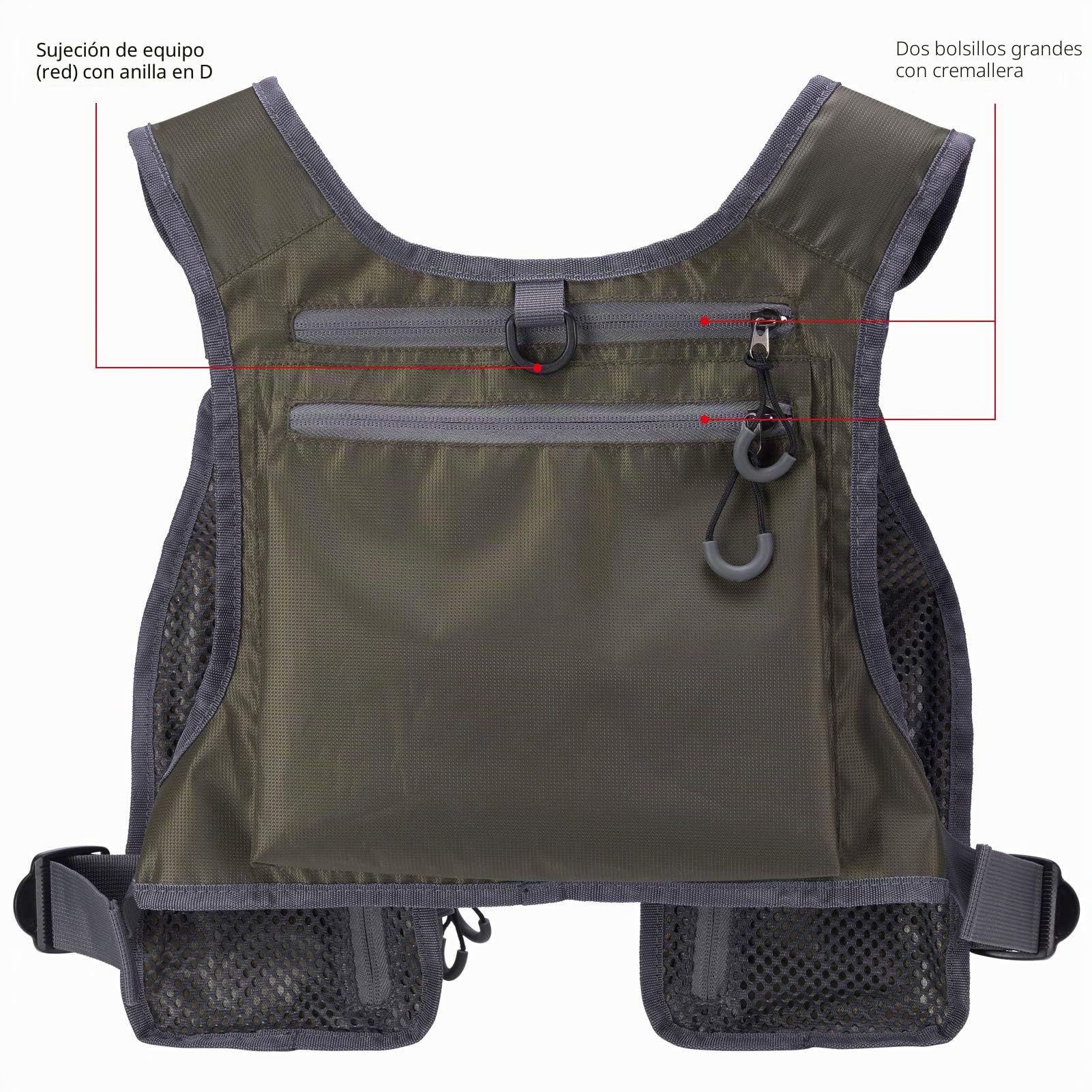 Bassdash FV08 Chaleco de Pesca con Mosca Ultraligero Unisex Portátil