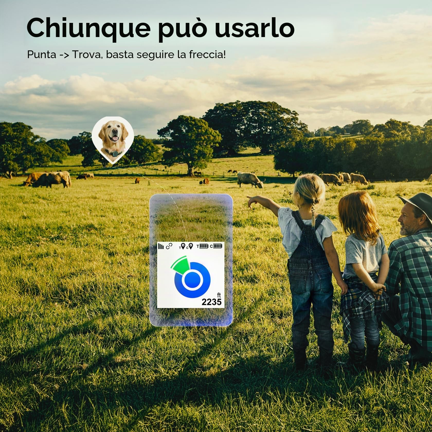 Localizzatore GPS portatile per cani e gatti, senza servizio cellulare, senza canone mensile, dispositivo di localizzazione in tempo reale