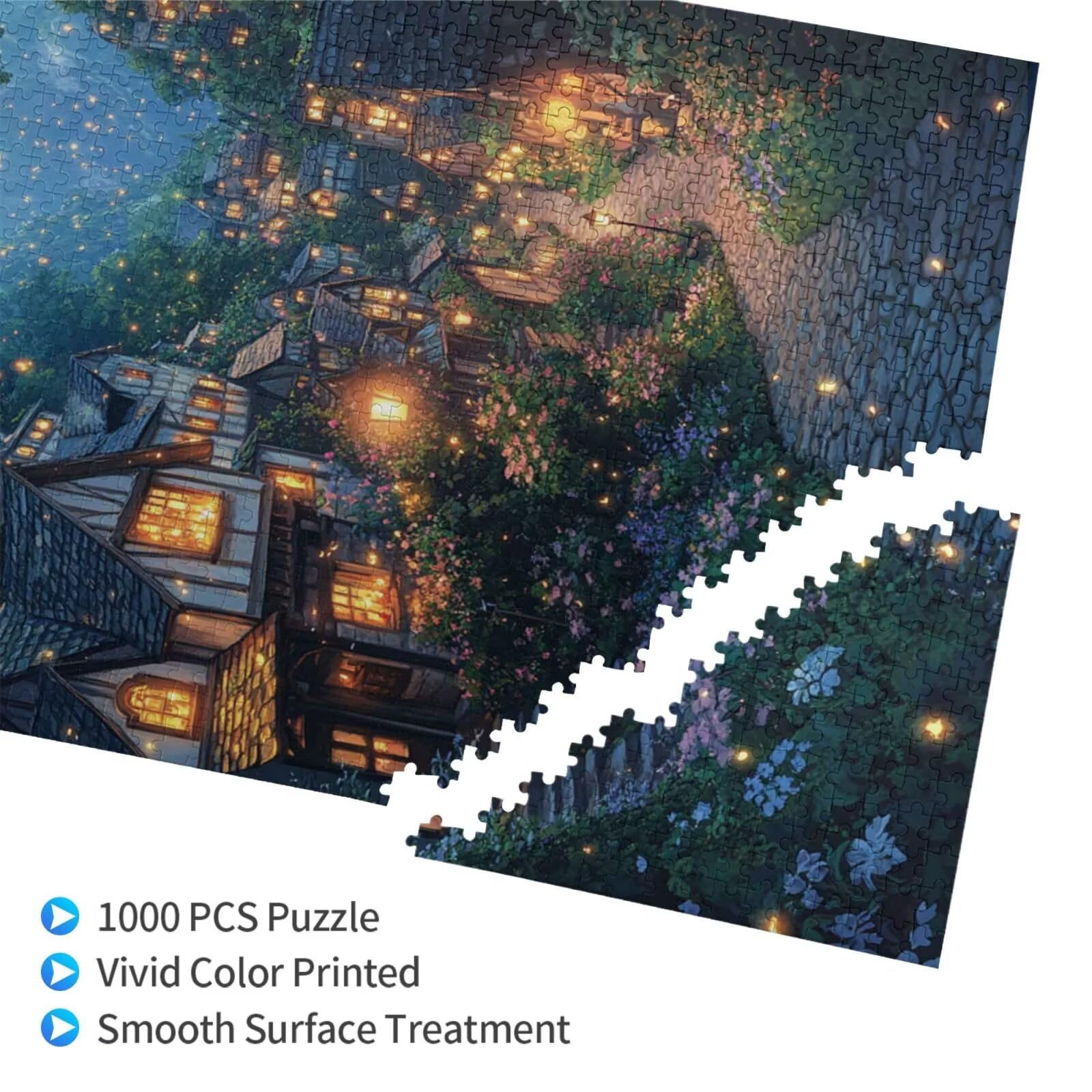 Puzzle 1500 Teile Landschaft Klassische Puzzles für Erwachsene Kleine Stadt Anspruchsvolles und Lustig Kreatives Unterhaltungsspiel, Holzpuzzle für Erwachsene Als Feiertage Geschenk fur Frauen 2T-1213