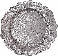 Vista 15 de Simply Elegant Placa de carga de plástico grabada a rayas, placa de servicio para fiestas, cenas, bodas, quinceañeras y eventos, 13 pulgadas