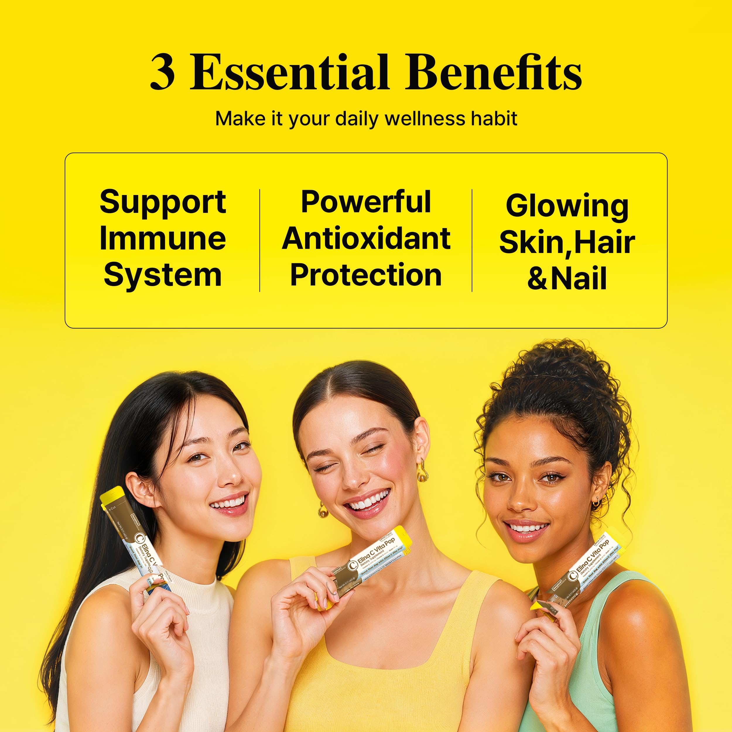 DONGKOOK Vita Pop Korean Vitamin C 2,000mg + Vitamin D + Biotin Powder Packets, Zero Sugar, Vitamin C Supplements, Immune & Energy Support, Non-GMO, Lemonade Energy Drink Mix (Lemon 100packets) — Amazon image 4