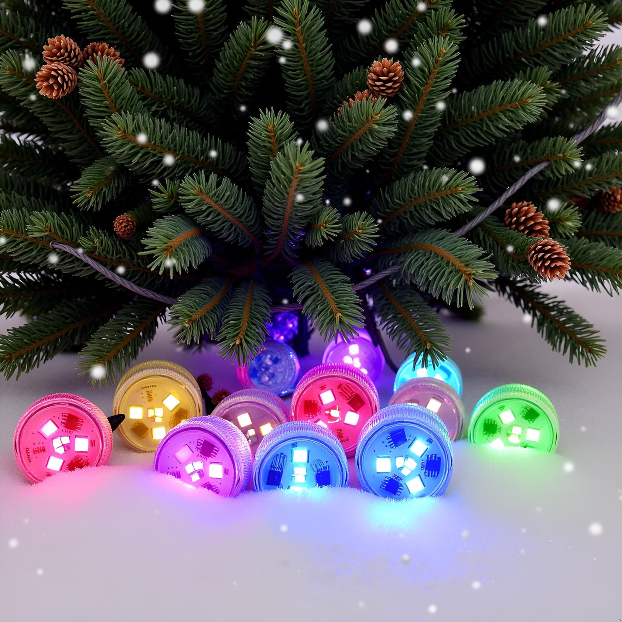 Afoosoo 10pcs LED Christmas Lights Submersible Multicolor LED Candle Halloween Pumpkin Tealight Mood Light Battery Powered with IR Remote Control for Vase Fishtank,Wedding,
