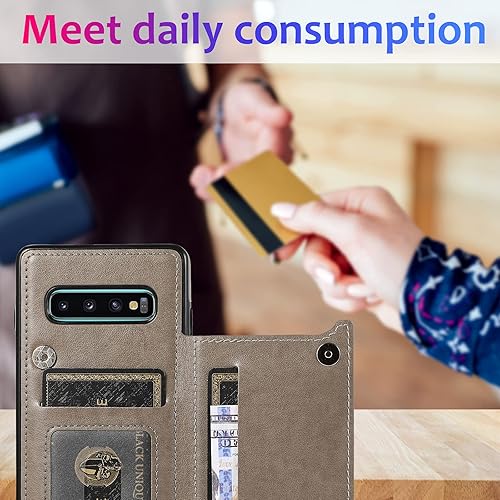 Miniatura 7 de Asuwish Funda compatible con Samsung Galaxy S10 y protector de pantalla de vidrio templado, accesorios para tarjetero, ranura para soporte, cartera