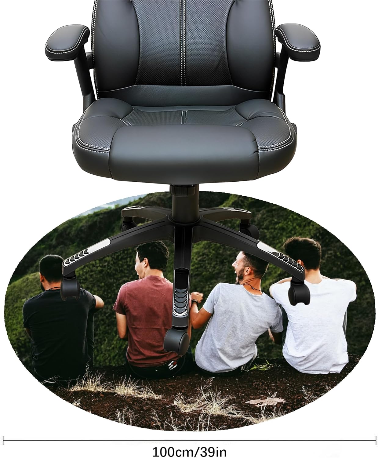 Personalized Round Chair Mat with Your Design Picture Text, Custom Circular Chairs for Hard Floors (Gaming/Home/Office Use Decor), BlueViolet, 39"