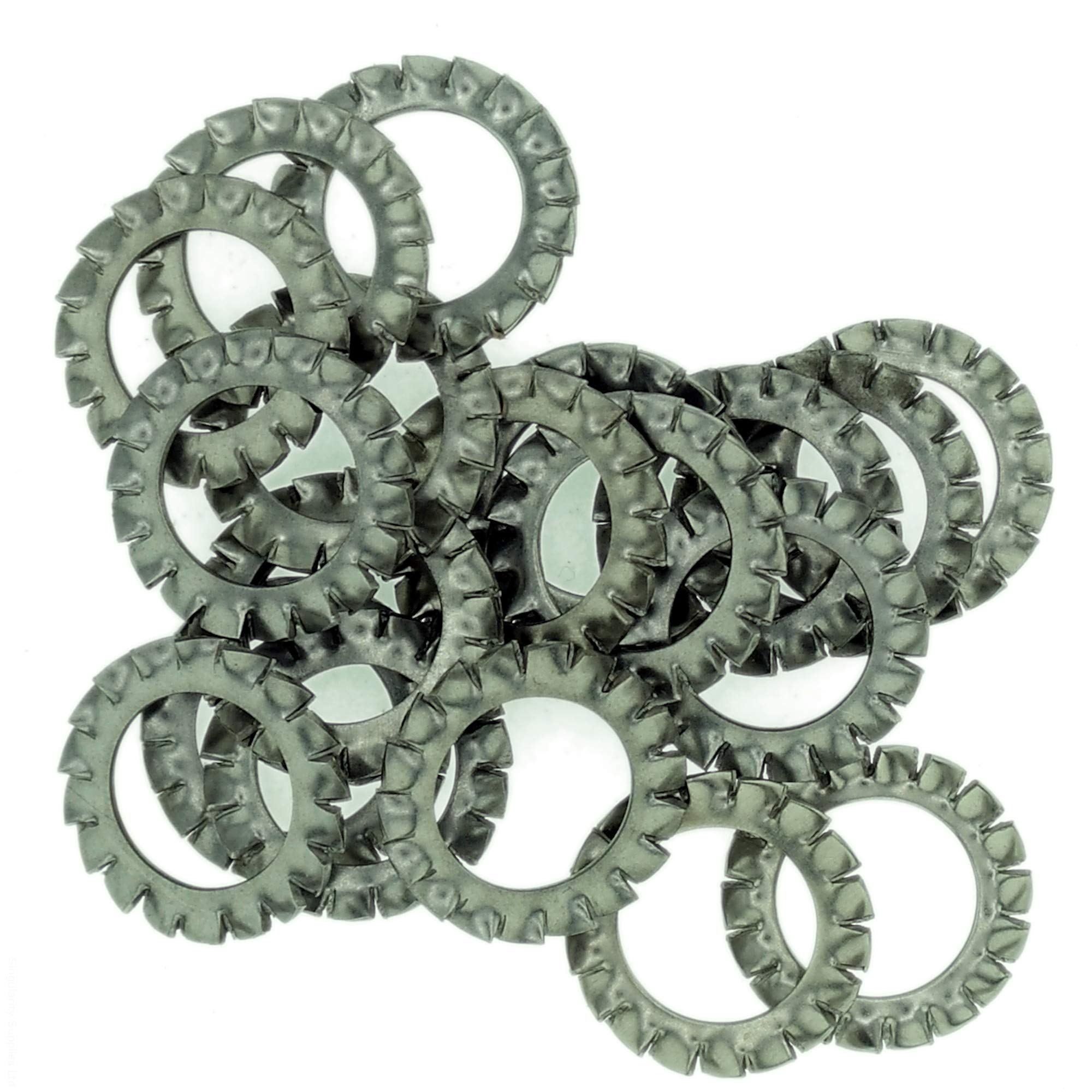 Singularity Supplies Silver M8 (8Mm) Shakeproof Washer (External Serrated) - Stainless Steel (A2) (Pack Of 20)