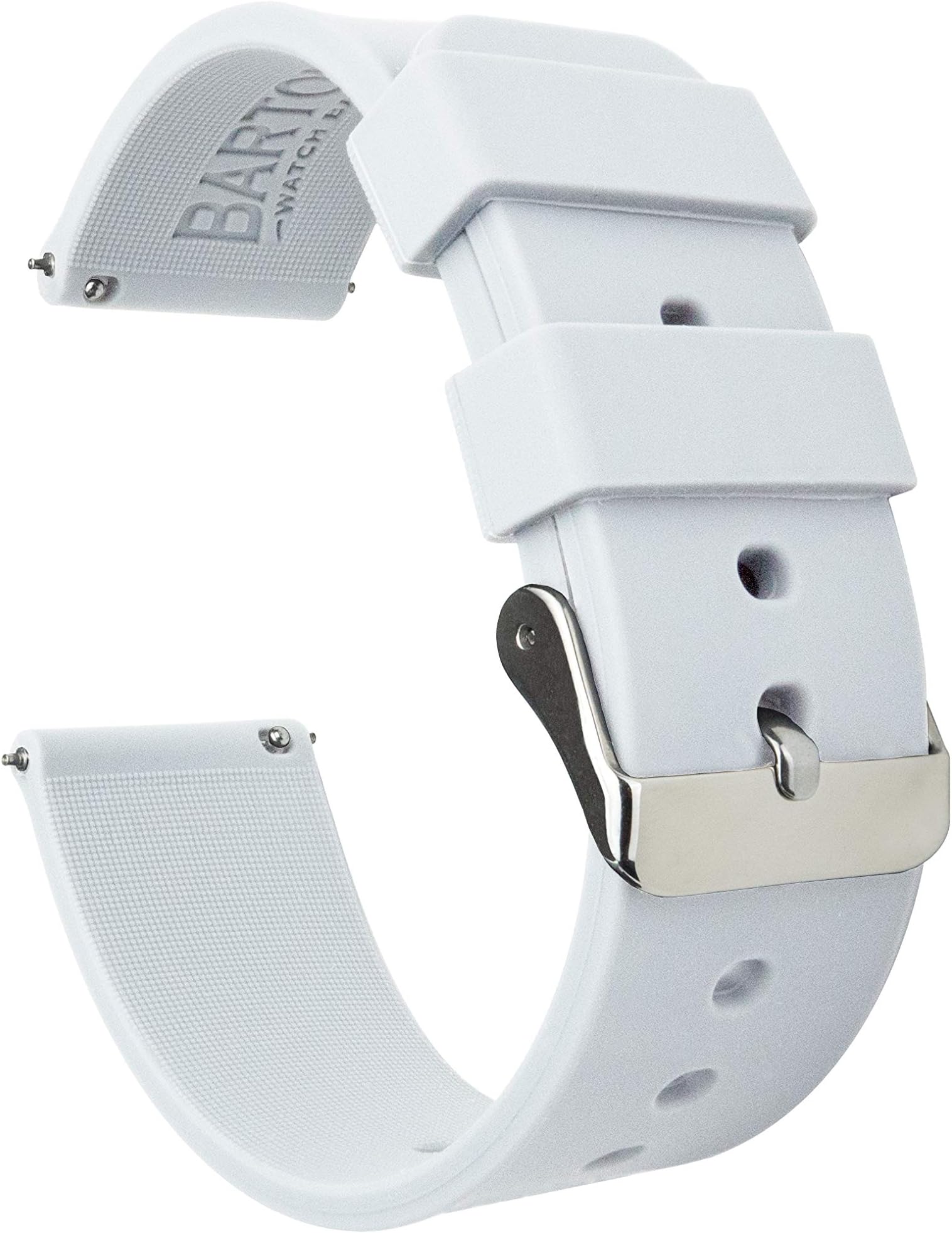 BARTON WATCH BANDS - Soft Silicone Quick Release Straps - Choose Color & Width - 16mm, 18mm, 20mm, 22mm, 24mm - Silky Soft Rubber Watch Bands