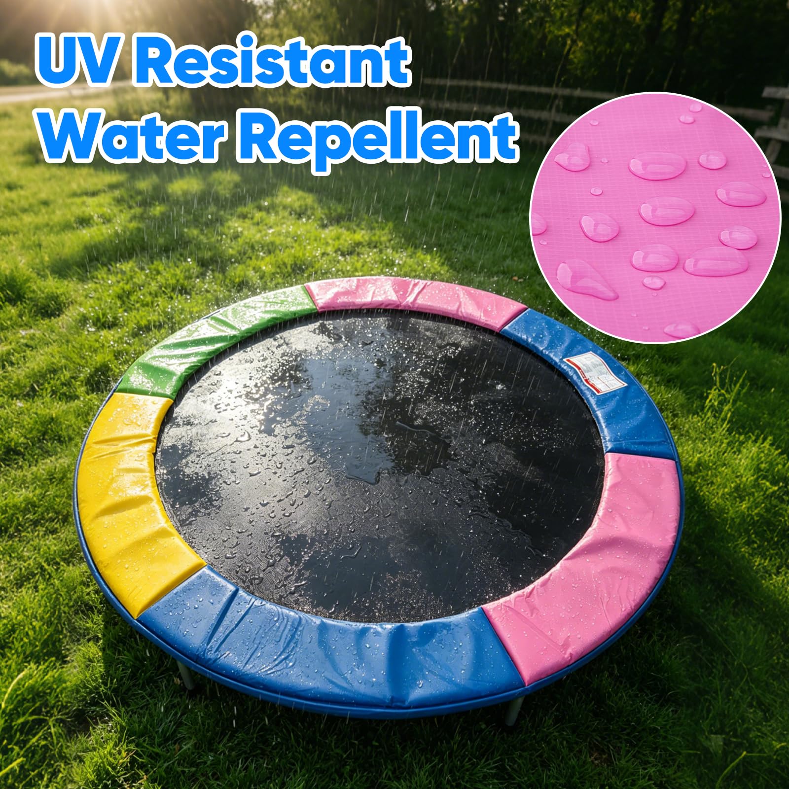 NONMON Coussin de Protection Remplacement pour Trampoline Ø 244 305 366 397 427cm, Housse de Protection des Bords Indéchirable Couverture Rembourrage, Tapis de sécurité Résistant aux UV