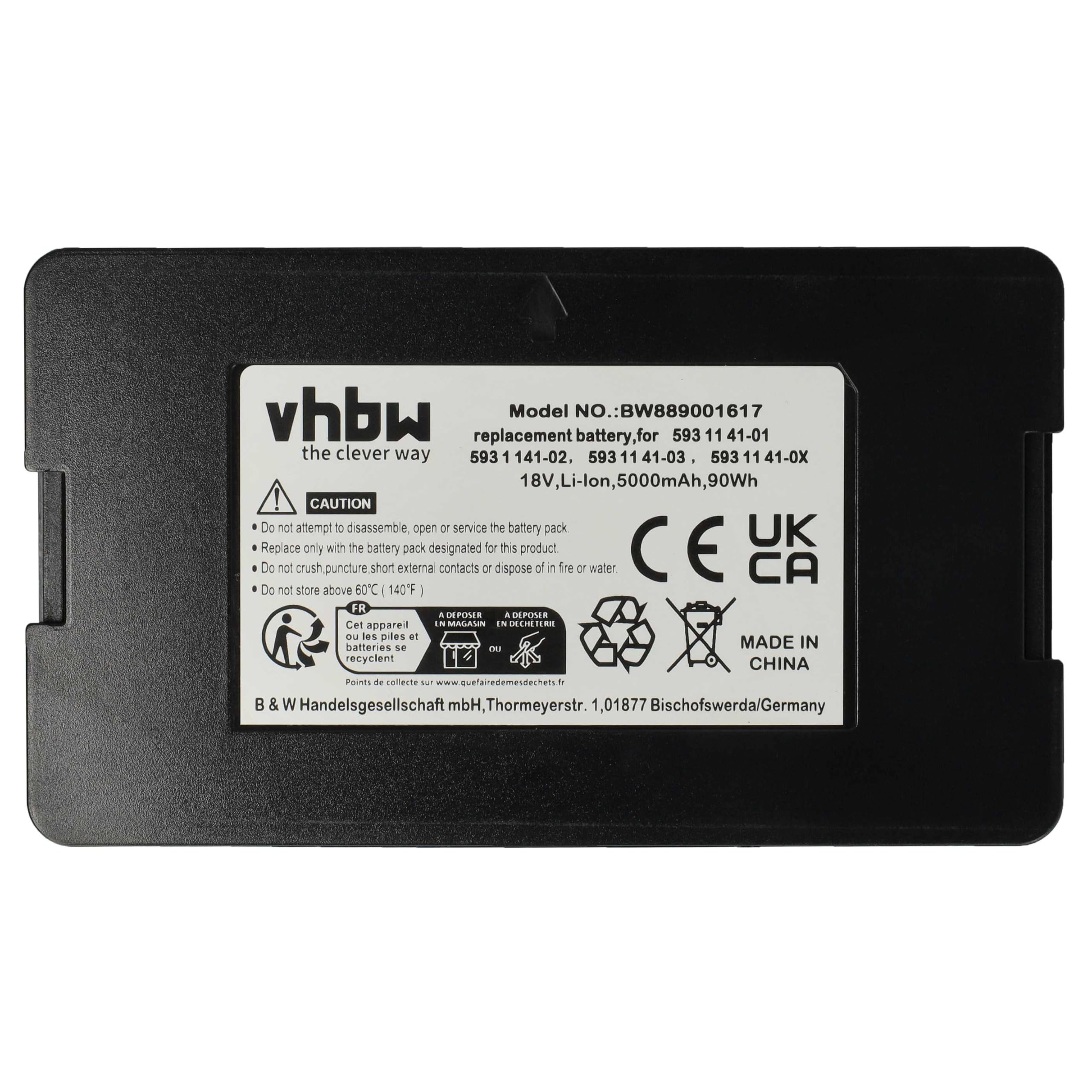 vhbw batteria compatibile con Gardena Sileno Life 1000, Sileno Life 600, Sileno Life 750 robot tagliaerba rasaerba 5000mAh 18V Li-Ion