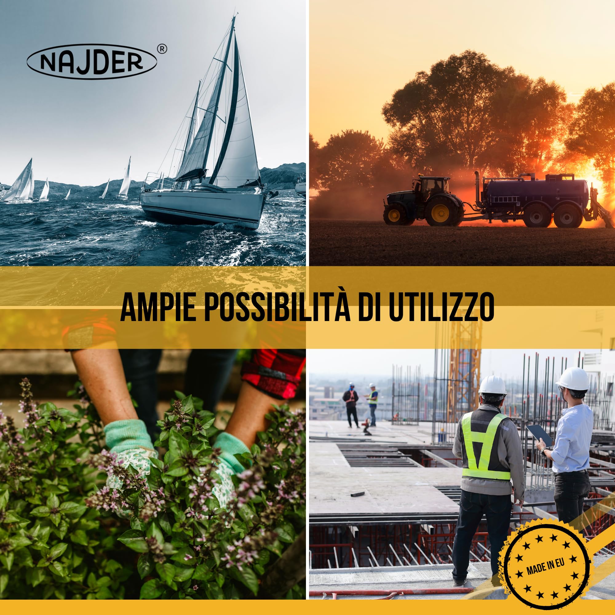 NAJDER Corda in polipropilene verde diametro 20 mm lunghezza 20 m, carico di rottura 34200 N, corda intrecciata universale, paracord, per campeggio, sopravvivenza, giardino, legatura, artigianato
