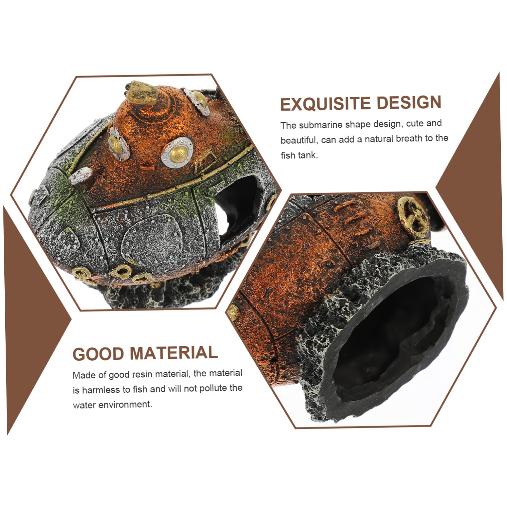 YARNOW 3 Piezas escondite de pecera Calentador Juguetes Frasco náutico vacío decoración pecera Decoración de pecera Acuario paisajismo decoración Accesorios para peceras Resina