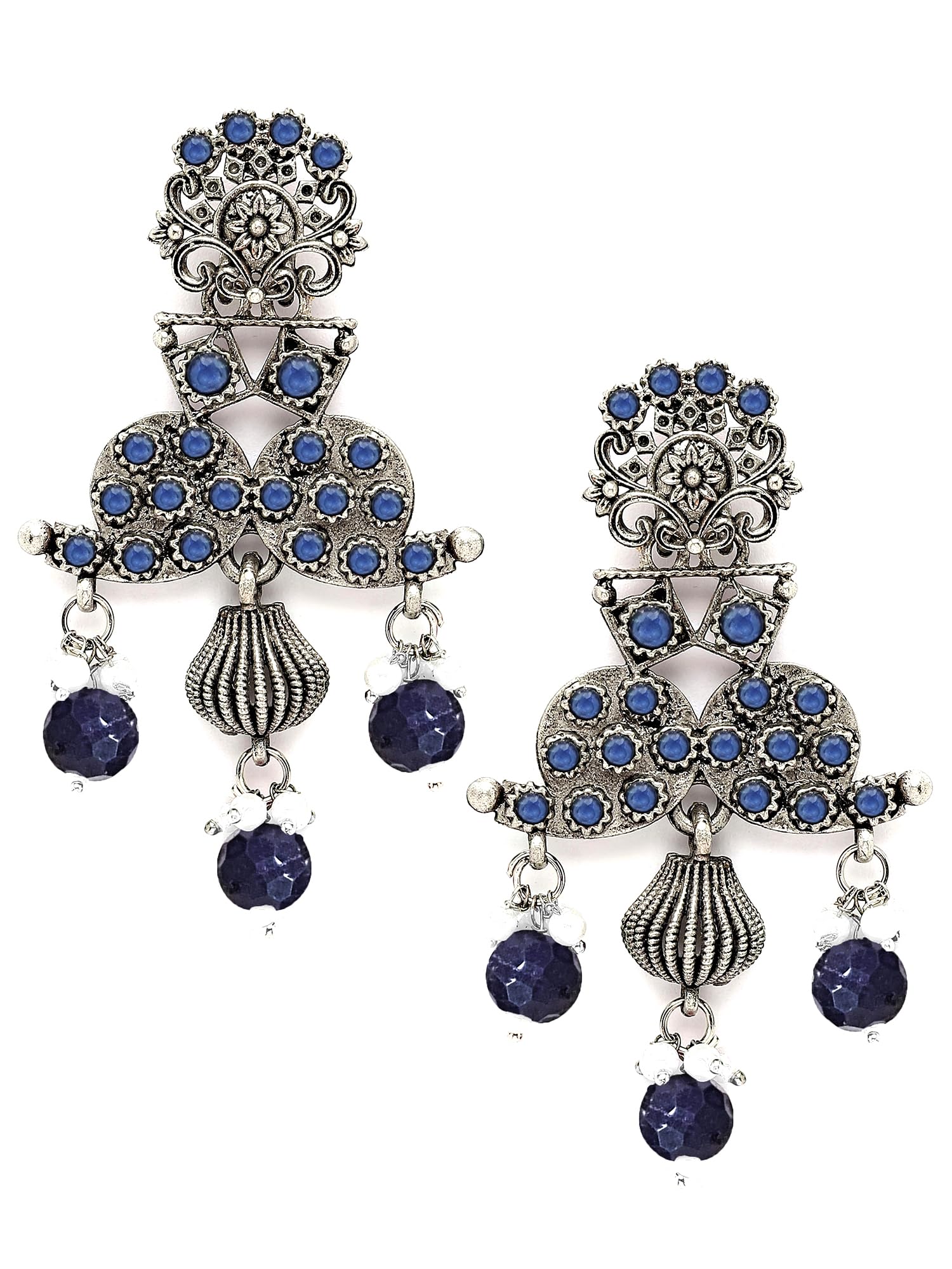 Karatcart Oxidised Silver Blue Dangler Earring for Women (B0CJVDT9L1) Amazon Price History, Amazon Price Tracker