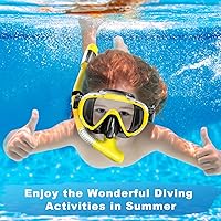 Vista 6 de Snorkel Set, Zipoute Snorkel Dry Top Snorkeling Gear for Adults, Panoramic Anti-Leak and Anti-Fog Tempered Glass Lens, Adults Adjustable Snorkeling