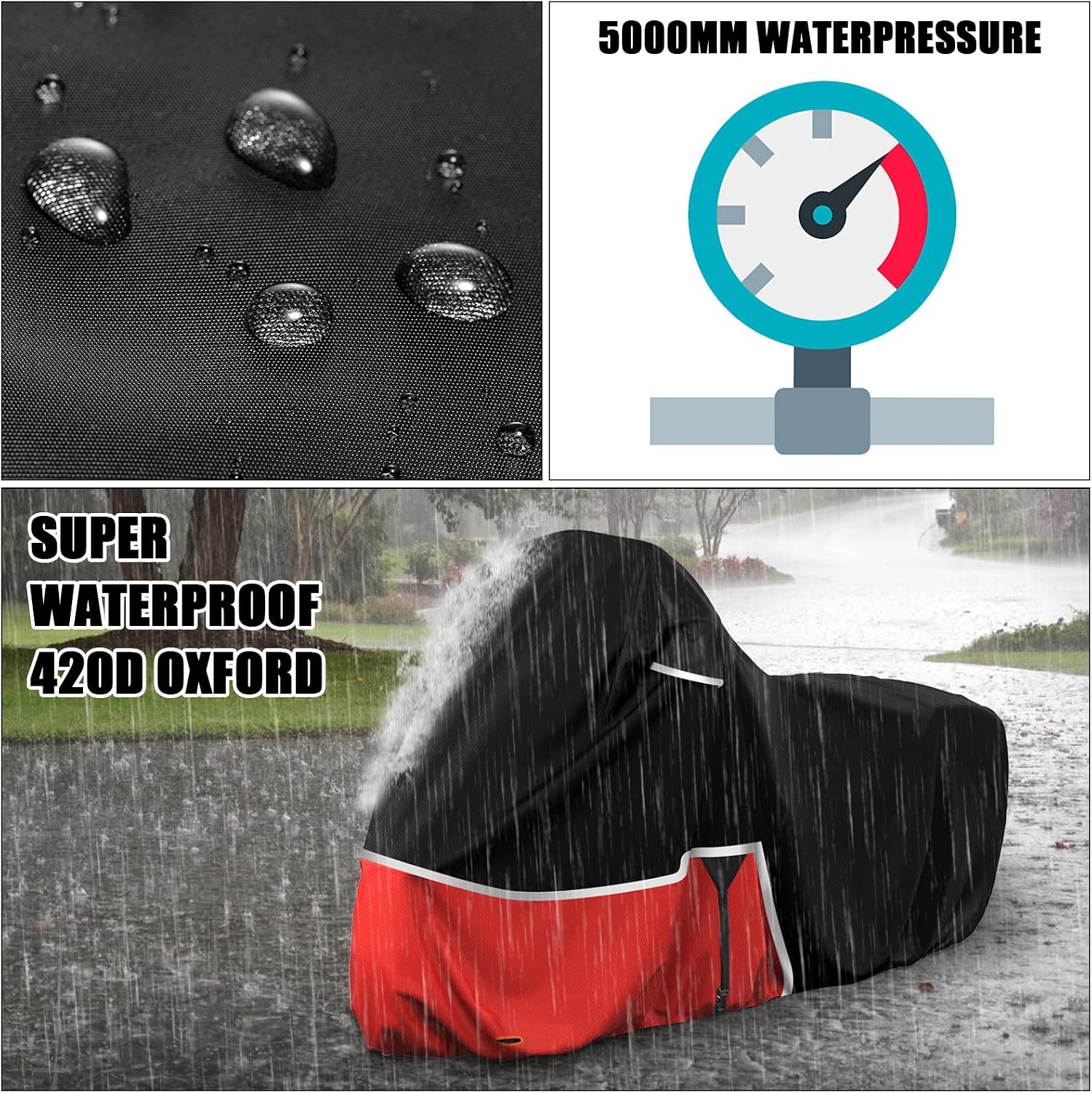 Waterproof Motorcycle Cover Replace for Honda Scooter Model, 420D Oxford Cloth Honda Ruckus, Metropolitan, Dio and ADV150 Scooter Cover for Snow Rain Dust Protection