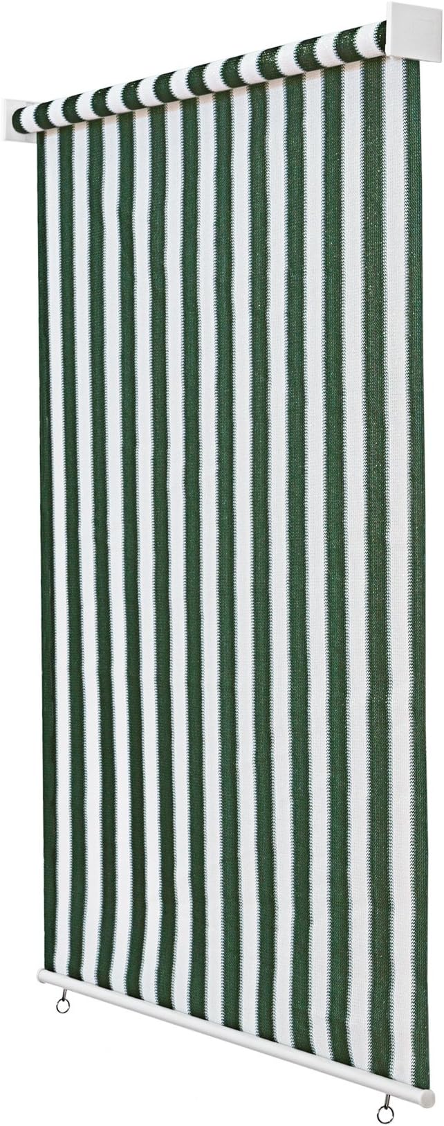 Outdoor Roller Blind/Vertical Awning 240 x 240 cm (Width x Height) Green - White