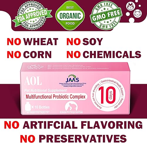 Miniatura 5 de AOL Probióticos para perros y gatos  Fórmula 3 en 1 que apoya la piel sana y reduce el desprendimiento + mejora el mal aliento y el olor corporal