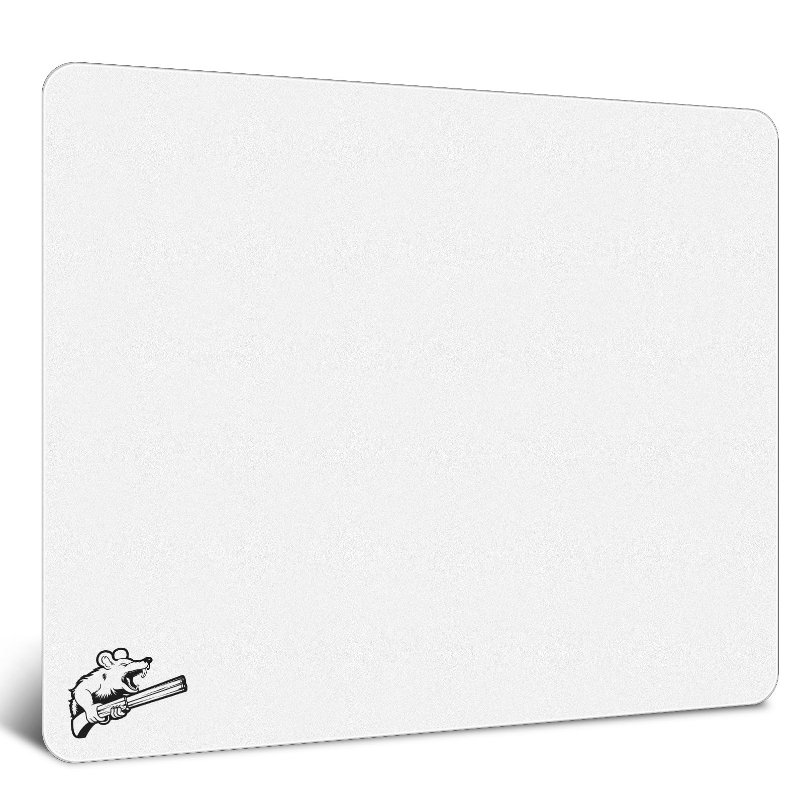 SIROOLAC 2.0 Tappetino Mouse Gioco Vetro, FPS, Base Silicone, Strato in vetro sottile da 1,6 mm, Esperienza Scatto Premium (bianco, 300mm*350mm)