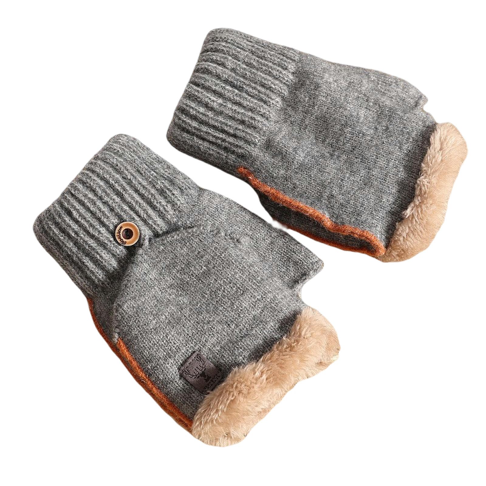 Guantes de punto para hombre en gris claro: escribe en el móvil al aire libre sin pasar frío