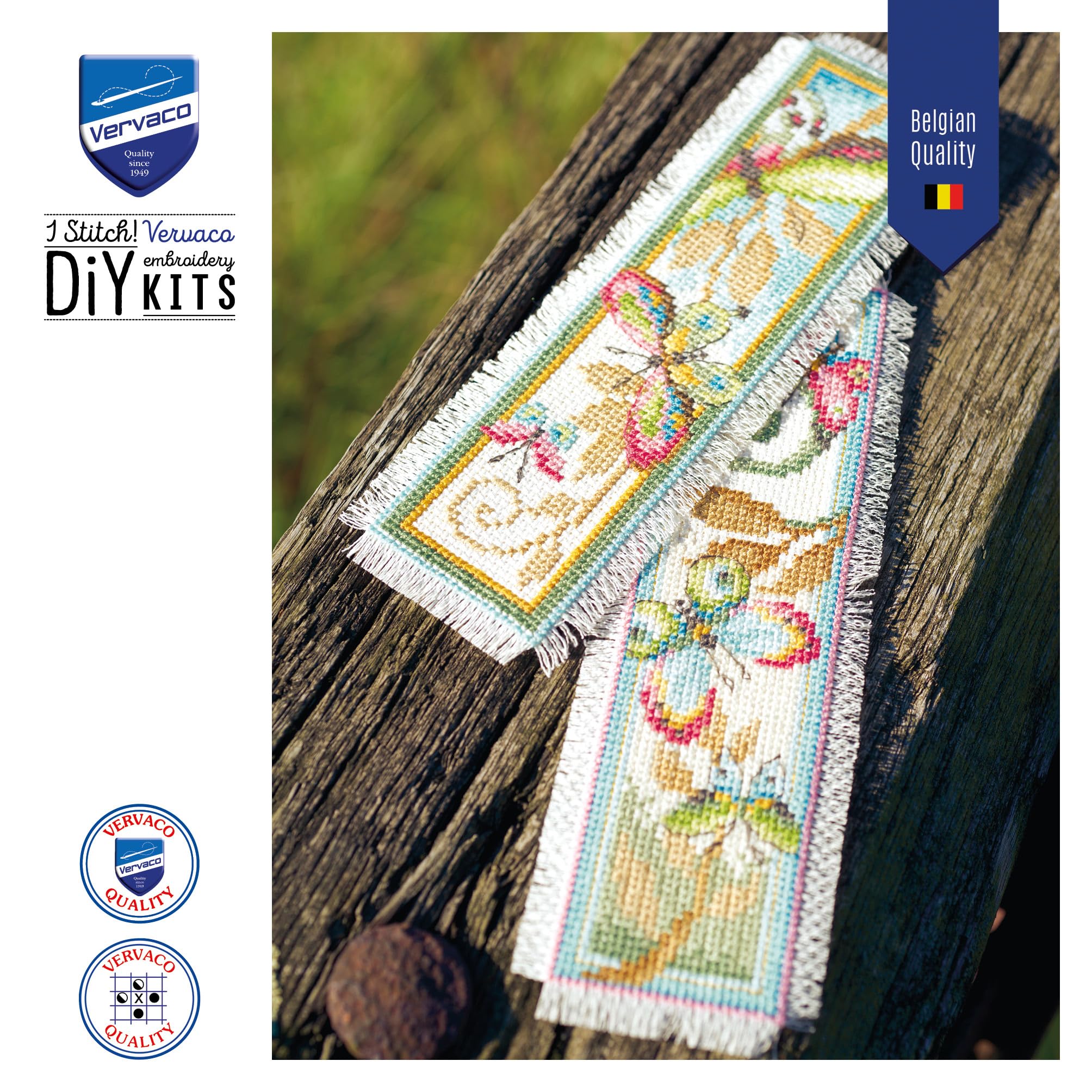 Kit Broderie Vervaco De Point De Croix Compté Marque-Page DIY (lot