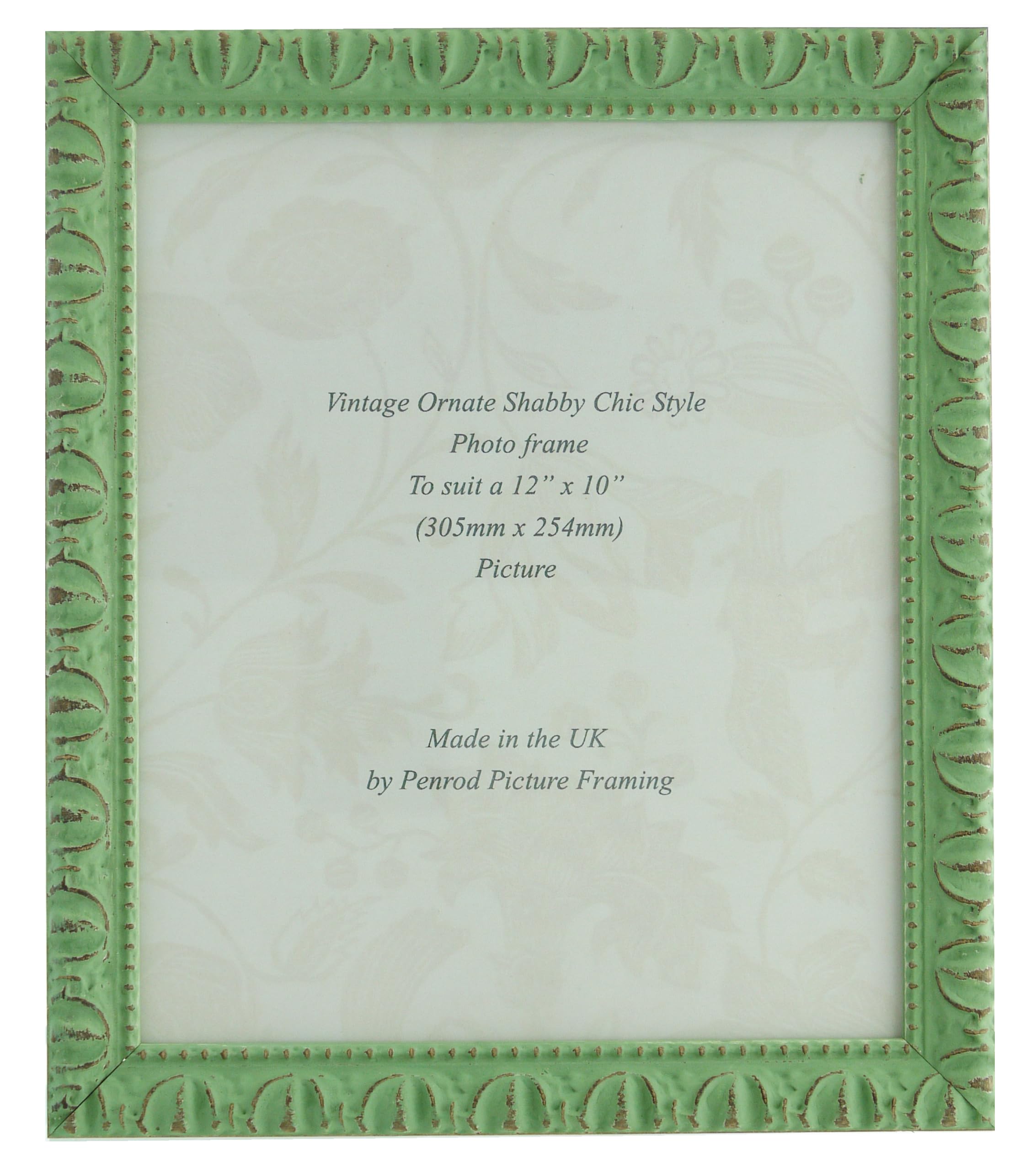 Giselle Hand Made Shabby Chic Vintage Ornate mint green photo 10 x 12 inch photo frame (Green, 12 x 10 inch). Wooden, Glass glazed. โ image 1