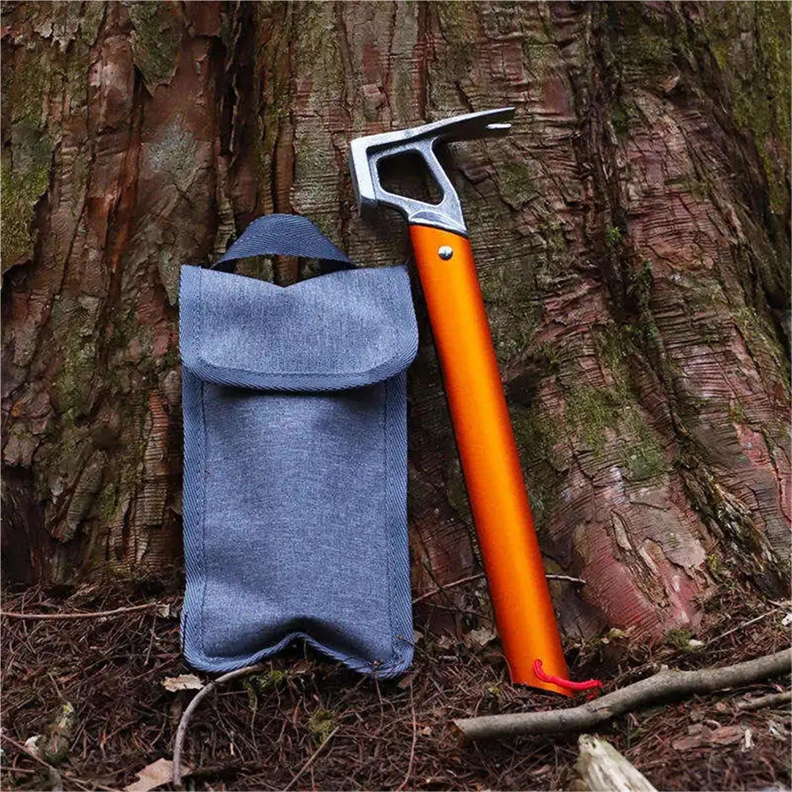 Martello da campeggio multiuso per Campeggio | Attrezzo multiuso in acciaio inossidabile con manico in alluminio leggero for tenda, telo(Grey)