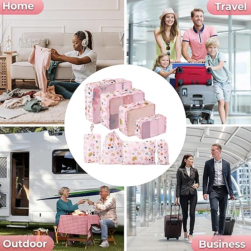 Miniatura 6 de MissBoy Cubos de embalaje para niños, juego de 8 cubos de equipaje para llevar en bolsas organizadoras de maleta, cubo de embalaje para niños,